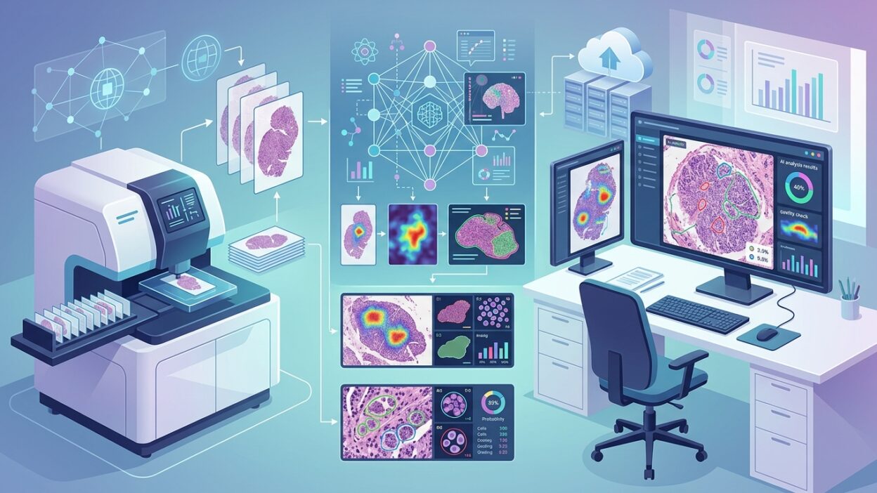 Aperio GT Elite scanner with AI quality control in a digital pathology WSI workflow