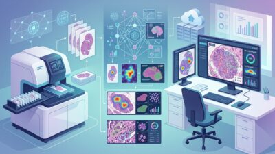 Aperio GT Elite scanner with AI quality control in a digital pathology WSI workflow